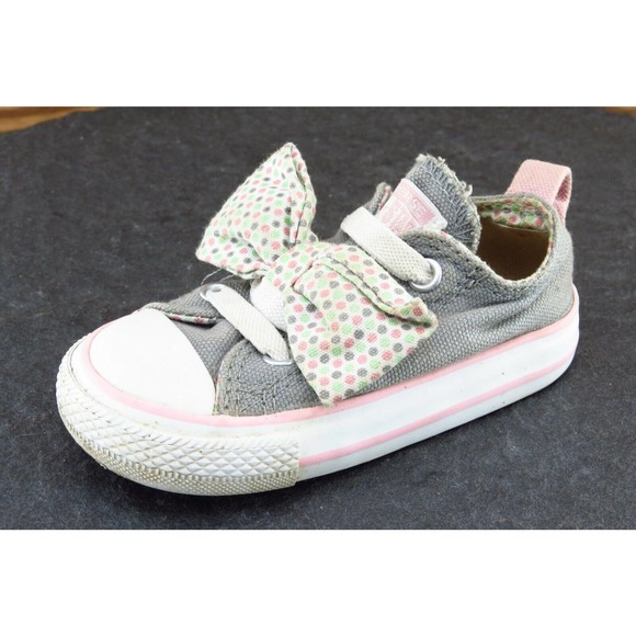 Converse all Star Toddler Sz 5 Medium‎ Gray Low Top Fabric Girls 750401F - Picture 1 of 7